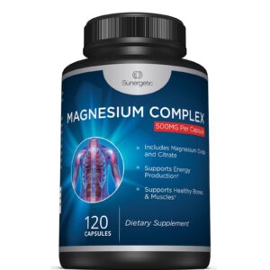 (1Pack) Magnesium Citrate Capsules 500mg with Magnesium Oxide – High Absorption Magnesium Supplement