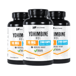 (3Pack) Healthfare Yohimbine HCL 10mg – 240 Capsules | Max Potency Energy & Performance Support Supplement