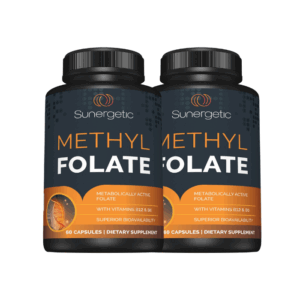 (2Pack) Premium Methyl Folate Supplement with Vitamin B12 & B6 – 400 mcg Methyl Folate Capsules for Energy & Nervous System Support